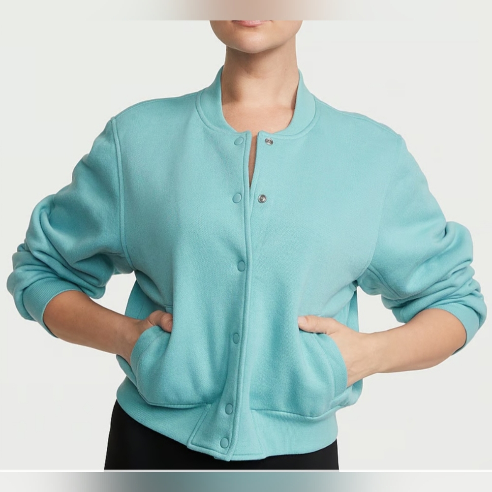 Victoria's Secret Cotton Fleece Bomber Jacket. - Picture 1 of 14